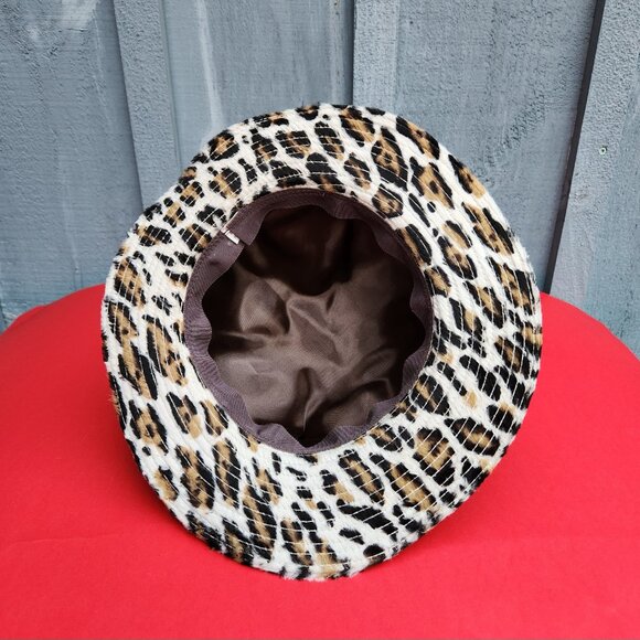 Vintage Leopard Print Faux Fur Hat With Union Label Made in Canada - Picture 7 of 9